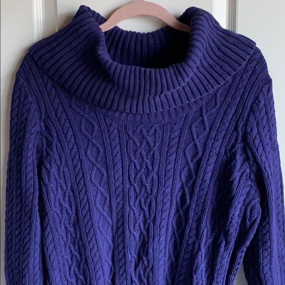 Wainscott Royal Blue/Purple Cowl Neck Sweater - Picture 2 of 5